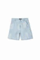 Patch denim korte broek - BLUE - 34