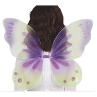 Fiestas Guirca Verkleed vleugels vlinder - groen/lila paars - kinderen - Carnavalskleding/accessoires   -