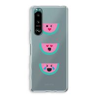 Smiley watermeloen: Sony Xperia 5 III Transparant Hoesje