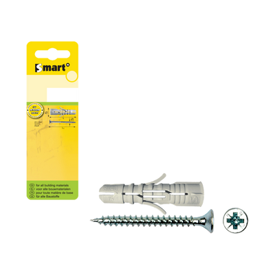 pgb-Europe SMART | plug +schroef vzk Ø 6x30 NZn | 15 st SM0PUSN0106060030H