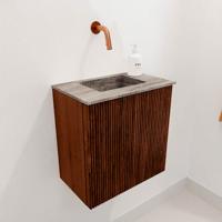 Toiletmeubel Mondiaz Joya Dlux | 40 cm | Meubelkleur Ruby | Faye wastafel Oza Wasbak Midden | Zonder kraangat(en)