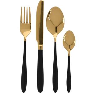 Bestekset Tableware Collection - 16-delig - goud/zwart - RVS - 4 personen