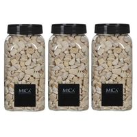 3x Decoratie/hobby steentjes creme 650 ml