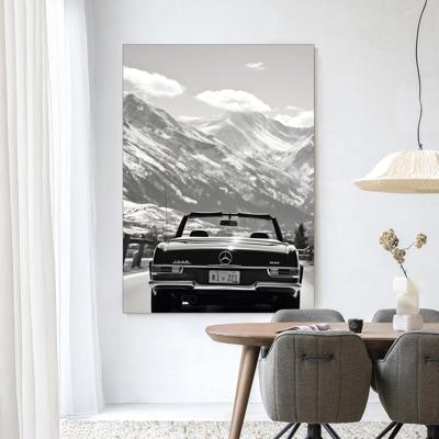 Urban Cotton Wandkleed 'Winter Road' 145 x 190cm in Frame - black