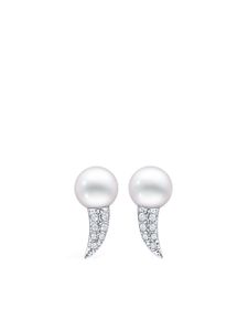 TASAKI boucles d'oreilles Collection Line Danger Fang en or blanc 18ct - Argent