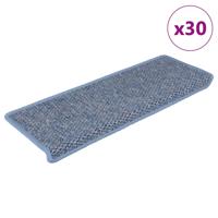 Trapmatten zelfklevend 30 st sisal-look 65x21x4 cm blauw