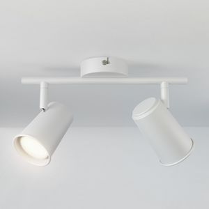 HOFTRONIC™ Riga LED Plafondlamp 2 spots Wit - Draaibaar en Dimbaar - 2 lichts Dubbel - GU10 4000K neutraal wit - Plafondspot woonkamer en gang - Opbouw spots verlichting