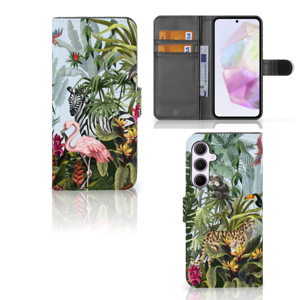 Telefoonhoesje met Pasjes voor Samsung Galaxy A35 Jungle