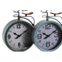 Tafelklok DKD Home Decor Blauw Groen Fiets Vintage (2 Stuks)