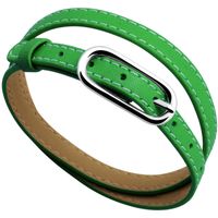 Bracelet for Flat Beads Kunstleder/Chirurgisch staal 316L Flatbeads