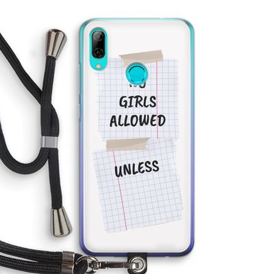 No Girls Allowed Unless: Huawei P Smart (2019) Transparant Hoesje met koord