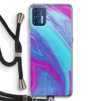 Zweverige regenboog: Motorola Moto G9 Plus Transparant Hoesje met koord
