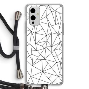 Geometrische lijnen zwart: OnePlus 9 Transparant Hoesje met koord