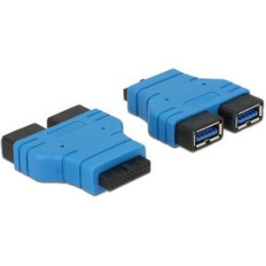 Delock 65670 Adapter USB 3.0 pin header female > 2 x USB 3.0 Type-A female - parallel