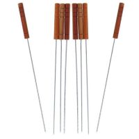 24x Barbecuespiezen/vleespennen houten handvat 32 cm