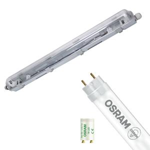 LED Waterdichte TL Armatuur met T8 Buis - Velvalux Strela - 60cm - Enkel - Koppelbaar - Waterdicht IP65 - OSRAM -