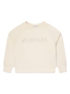 Moncler Enfant sweat en coton à logo strassé - Tons neutres