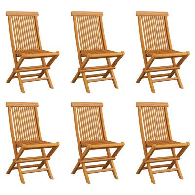 Tuinstoelen 6 st inklapbaar massief teakhout