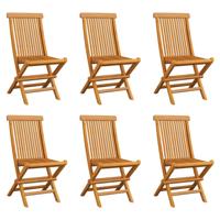 Tuinstoelen 6 st inklapbaar massief teakhout