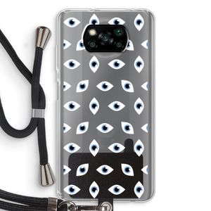 Eyes pattern: Xiaomi Poco X3 NFC Transparant Hoesje met koord