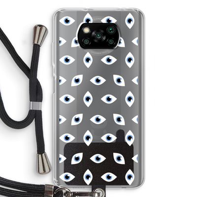 Eyes pattern: Xiaomi Poco X3 NFC Transparant Hoesje met koord