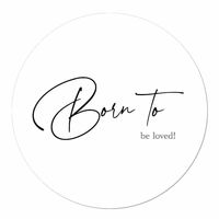 Muurcirkel Born to be Loved wit 30 White PVC Ophangsysteem - thumbnail