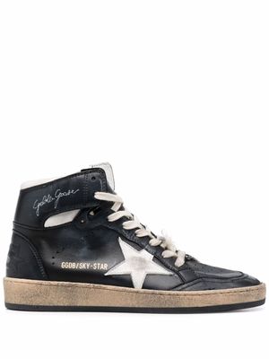 Golden Goose baskets montantes en daim à logo imprimé - Noir