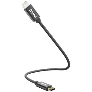 Hama USB-laadkabel USB 2.0 Apple Lightning stekker, USB-C stekker 0.20 m Zwart 00201601