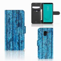 Samsung Galaxy J6 2018 | Book Style Case | Wood Blue Samsung Galaxy J6 2018 | Book Style Case | Wood Blue