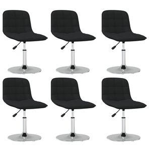 vidaXL Eetkamerstoelen draaibaar 6 st stof zwart