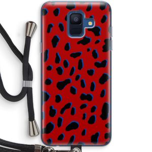 Red Leopard: Samsung Galaxy A6 (2018) Transparant Hoesje met koord