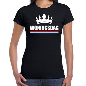 Koningsdag t-shirt Woningsdag zwart voor dames