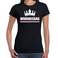 Koningsdag t-shirt Woningsdag zwart voor dames - thumbnail