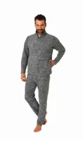 Heren huispak Fleece - Dark Blue - Warm winter pyjama pak met rits