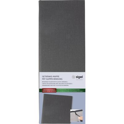 Sigel GM101 Drankenmap 1/2 DIN A4 1 stuk(s) Incl. 2 dubbele transparante hoezen voor 8 paginas, Rubberen binding Antraciet