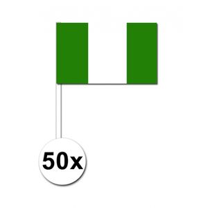 Zwaaivlaggetjes Nigeria 50 stuks   -