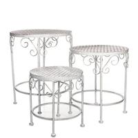 Mica Decorations Provence Plantentafel voor Buiten - Set van 3 - Wit - thumbnail