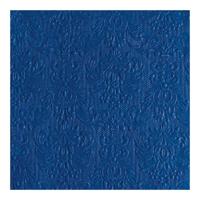 Servetten Luxe - 15x stuks - 33 x 33 cm - donkerblauw - barok patroon - 3 laags