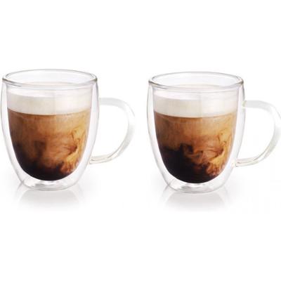 Dubbelwandige Koffieglazen - 4x stuks - Theeglazen - 280 ml - glas