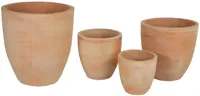 Mega Collections Bloempot Egg Hoog - Ø31 x H32 cm - Terracotta Whitewash