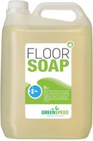 Greenspeed vloerzeep met lijnzaadolie, voor poreuze vloeren, citrusgeur, flacon van 5 liter