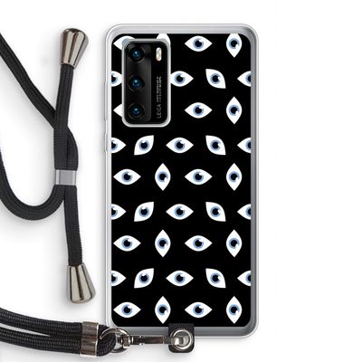 Eyes pattern: Huawei P40 Transparant Hoesje met koord