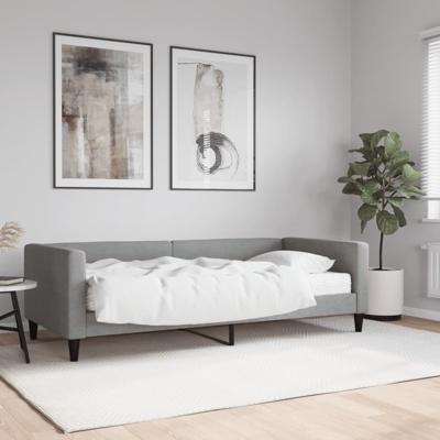 Slaapbank met matras 90x190 cm stof lichtgrijs