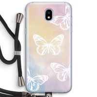 White butterfly: Samsung Galaxy J5 (2017) Transparant Hoesje met koord