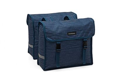 Newlooxs Fiori dubbele fietstas - waterafstotend polyester - 30l - zwart/blauw/grijs