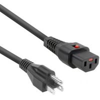 ACT Netsnoer USA male - C13 IEC Lock zwart 2 m, PC1063, 5-Pack