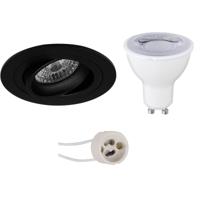 Dimbare LED Inbouwspot Set GU10 - Mat Zwart - 6W - 6400K - Kantelbaar - Pragmi Alpin Pro