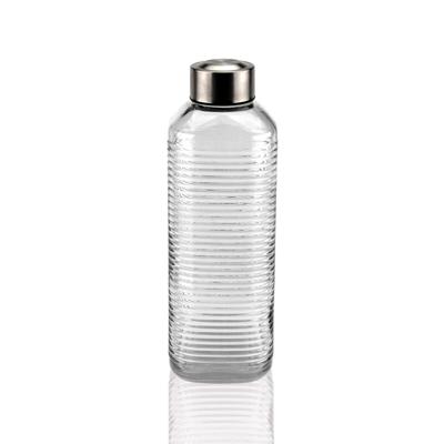 Waterfles Versa Transparant Glas Aluminium 1 L 8,3 x 23,5 x 8,3 cm