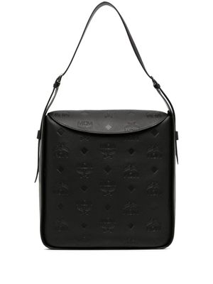 MCM grand sac porté épaule Aren à motif monogrammé - Noir