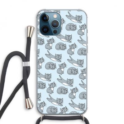 Poezen: iPhone 12 Pro Max Transparant Hoesje met koord